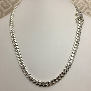 Collar eslabones cubanos 8mm Plata 999